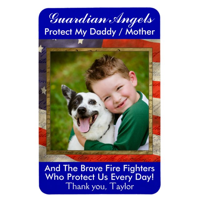Guardian Angel - Fire Department Magnet (Vertikal)
