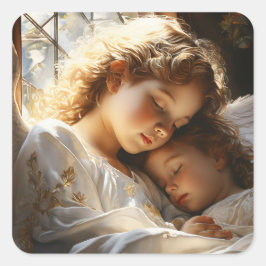 Guardian Angel Fyrkantigt Klistermärke