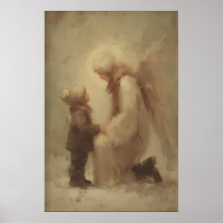 Guardian Angel Guiding Child, Christian Family Poster