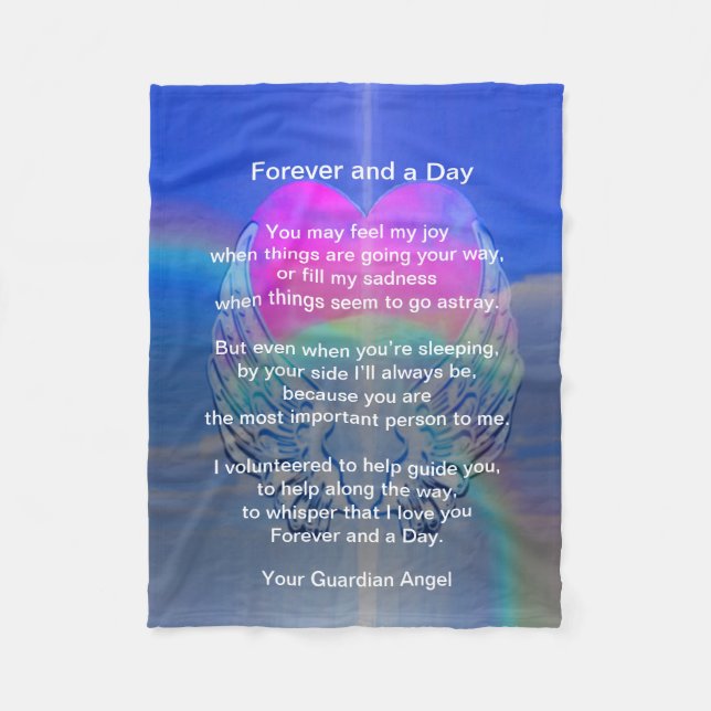 Guardian Angel Heart och Kärlek Blanket Fleecefilt (Framsidan)