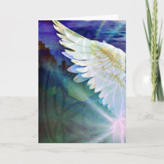 Guardian Angel Indigo Wing – Blank Greeting Kort