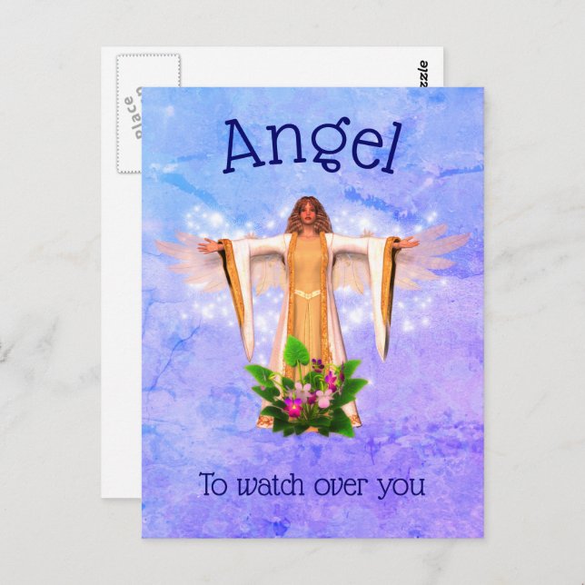 Guardian Angel Inspirational Postcard Vykort (Fram/baksida)