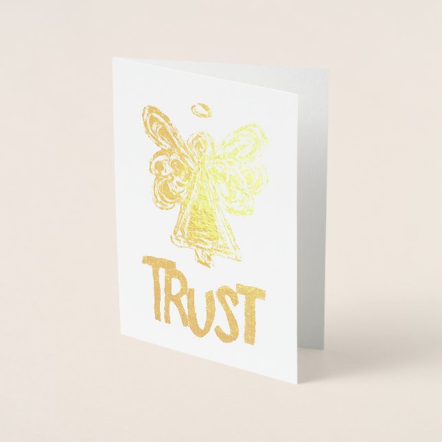 Guardian Angel Inspirational Trust Guld-kort Folierat Kort (Framsida)