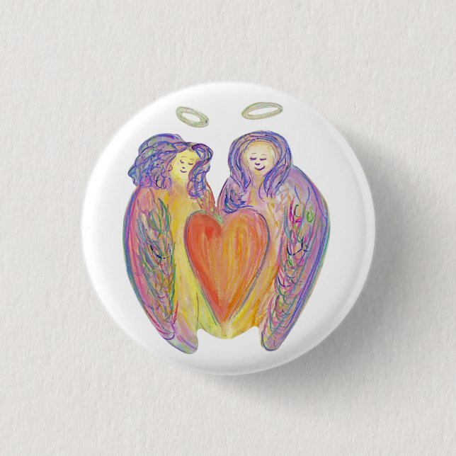 Guardian Angel Kärlek Hearts Lapel Button Stift Knapp (Framsida)