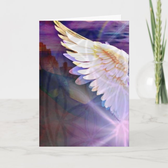 Guardian Angel Lila Vinge – Tom Julkort Kort (Framsida)