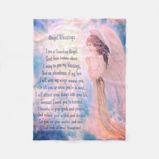 Guardian Angel med Dikt Fleecefilt