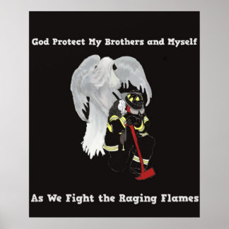 Guardian Angel med Firefighter Poster