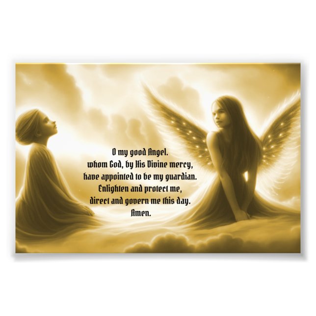 Guardian Angel med Prayer Fototryck (Framsidan)