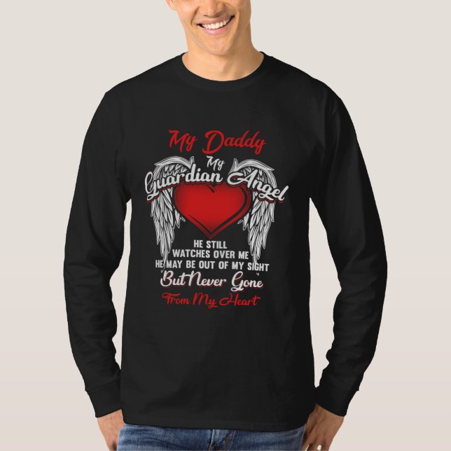 Guardian Angel My Daddy Christmas He Watches Over  T Shirt (Framsida)