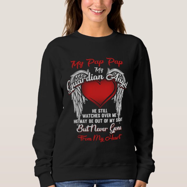 Guardian Angel My Pap Pap Christmas He Watches Ove T Shirt (Framsida)