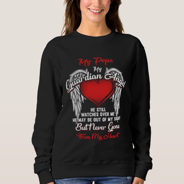 Guardian Angel My Pops Christmas He Watches Over M T Shirt (Framsida)