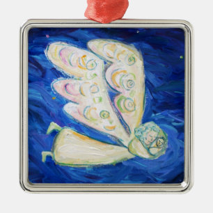 Guardian Angel och Baby Helgdag Gift Ornaments Julgransprydnad Metall