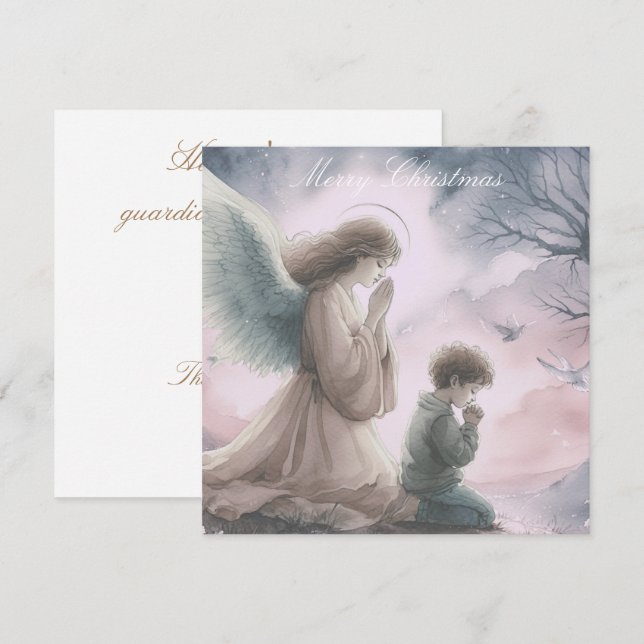 Guardian Angel och Child Praying Together (Fram/baksida)