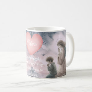 Guardian Angel och Child Praying Together Kaffemugg