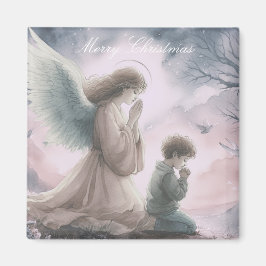 Guardian Angel och Child Praying Together Magnet