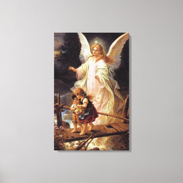 Guardian Angel och Children Canvastryck (Framsida)