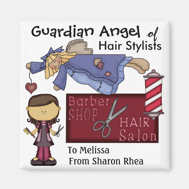 Guardian Angel of Hair Stylist by SRF Magnet (Framsidan)