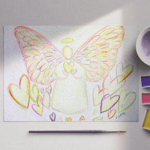 Guardian Angel of Hearts Hälsning eller Note Cards Kort