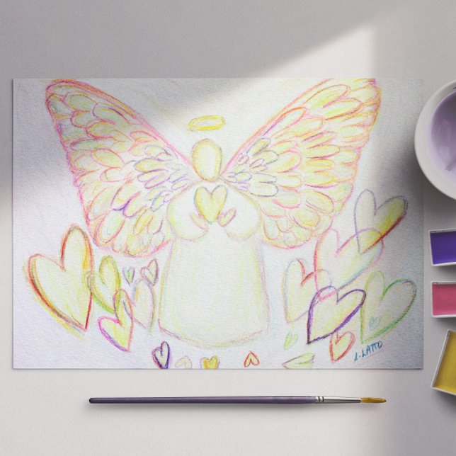 Guardian Angel of Hearts Hälsning eller Note Cards Kort (Skapare uppladdad)