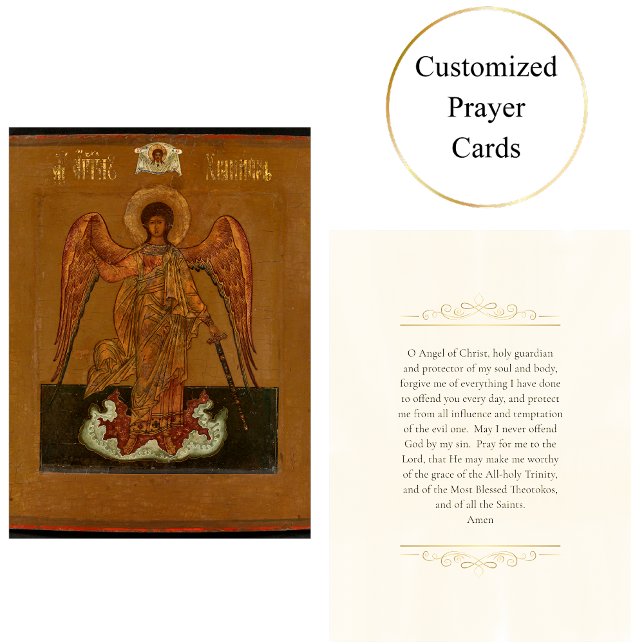 Guardian Angel Orthodox Christian Prayer Card Placeringskort (Skapare uppladdad)