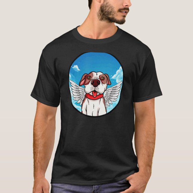 Guardian Angel Pitbull Stafford Bully Bulldog T Shirt (Framsida)