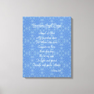 Guardian Angel Prayer Blue Canvastryck