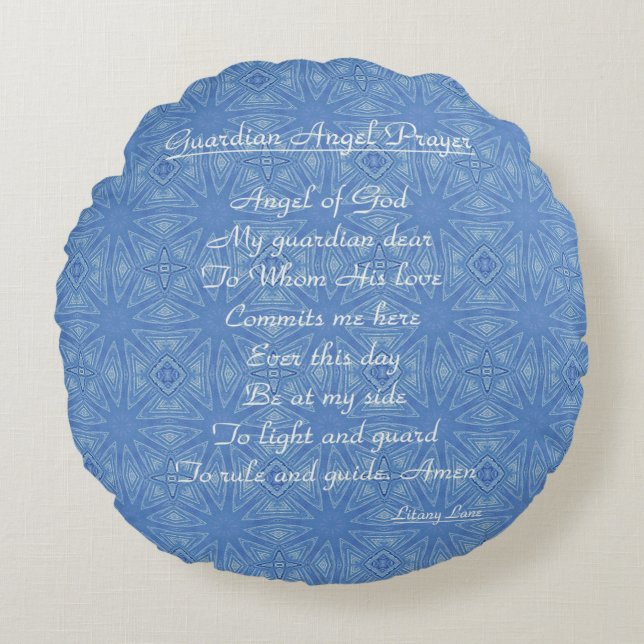 Guardian Angel Prayer Blue Dekorativ kudde (Framsidan)