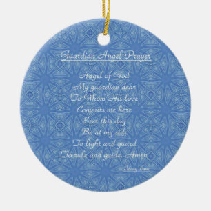 Guardian Angel Prayer Blue Julgransprydnad Keramik