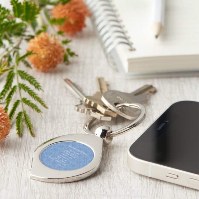 Guardian Angel Prayer Blue Swirl Silverfärgad Nyckelring (Sidan)