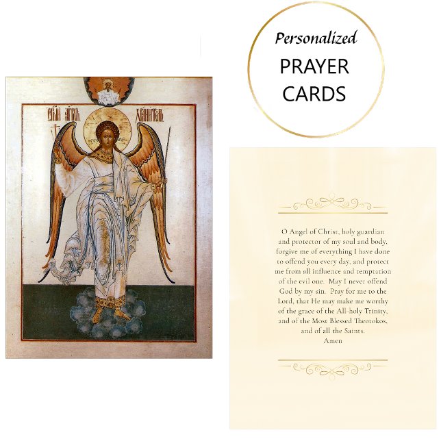 Guardian Angel Prayer Card Orthodox Christian Placeringskort (Skapare uppladdad)