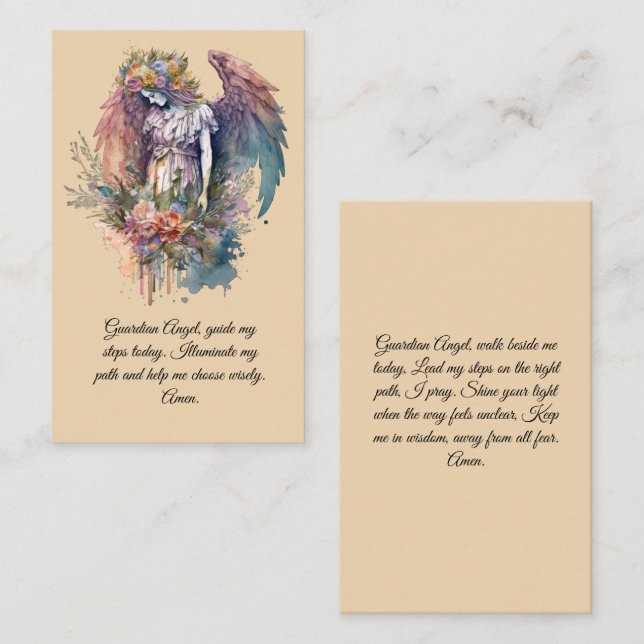 Guardian Angel Prayer Card Visitkort (Fram/baksida)