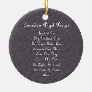 Guardian Angel Prayer Charcol Julgransprydnad Keramik