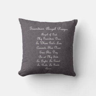 Guardian Angel Prayer Charcol Kudde
