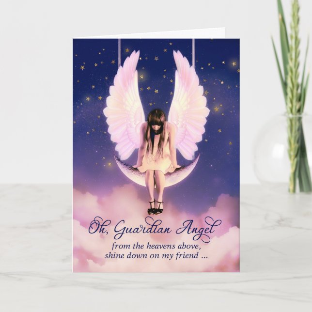 Guardian Angel Prayer för kvinnlig vän Kort (Framsida)