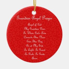 Guardian Angel Prayer Hearts Julgransprydnad Keramik