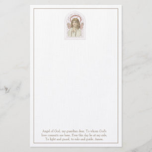 Guardian Angel Prayer katolsk religiösa Brevpapper