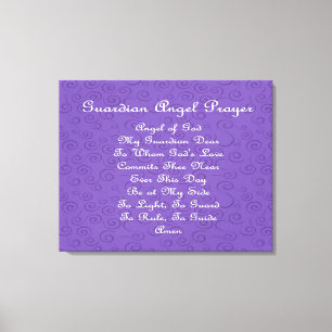 Guardian Angel Prayer Lila Canvastryck