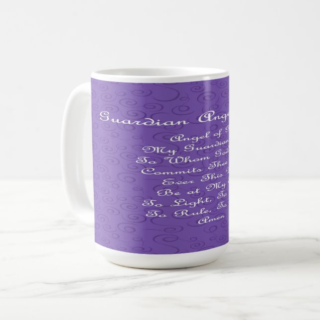 Guardian Angel Prayer Lila    Kaffemugg (Framsida vänster)