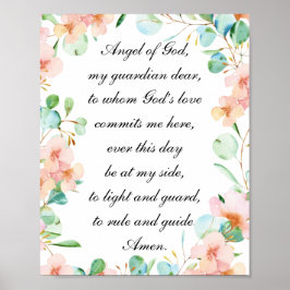 Guardian Angel Prayer Pastel Blommigt Poster
