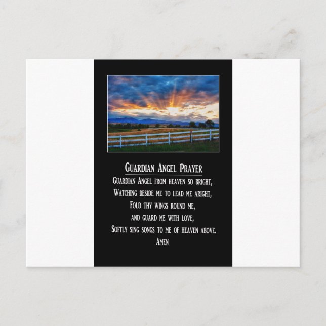 Guardian Angel Prayer Vykort (Framsida)