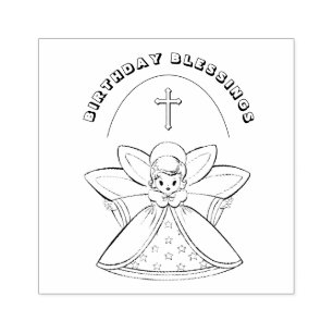 GUARDIAN ANGEL RELIGIÖSA KOR BIRTHDAY BLESSINGS STÄMPEL