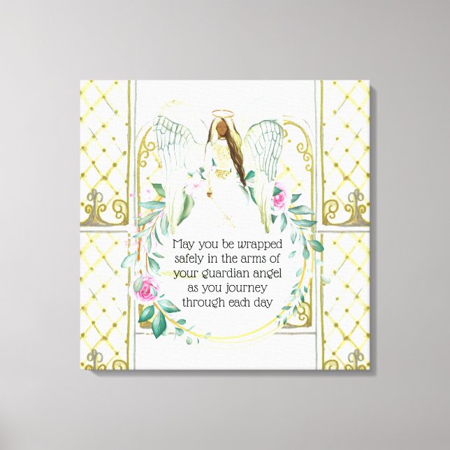Guardian angel ro wandewindows (blått ljus), citat canvastryck (Framsida)