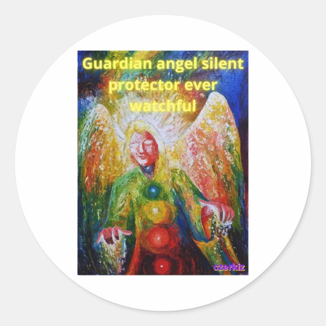 Guardian ängel runt klistermärke (Framsida)