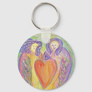 Guardian Änglar Kärlek Heart Pendant Keychain Char Nyckelring