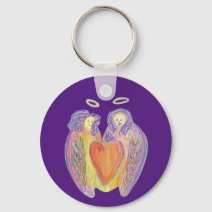 Guardian Änglar Kärlek Heart Pendant Keychain Char Nyckelring
