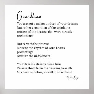 Guardian Comfort Encouragement Dikt wall art Poster