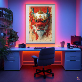 Guardian Dragon Mask - tibetansk och kinesisk ritu Poster