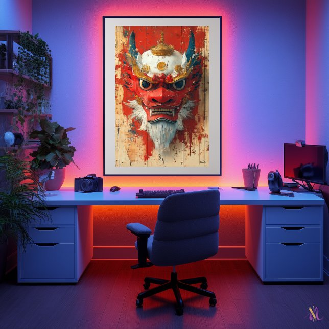 Guardian Dragon Mask - tibetansk och kinesisk ritu Poster (Skapare uppladdad)
