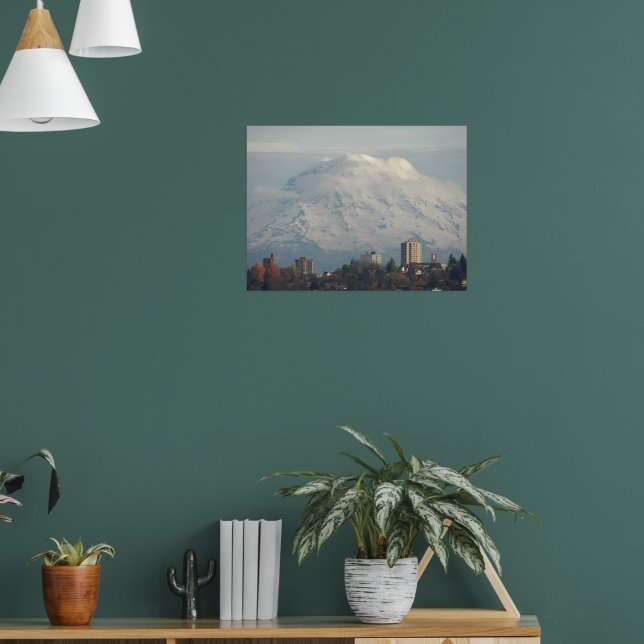 Guardian Mount Rainier Photographic Landscape Poster (Vardagsrum 1)