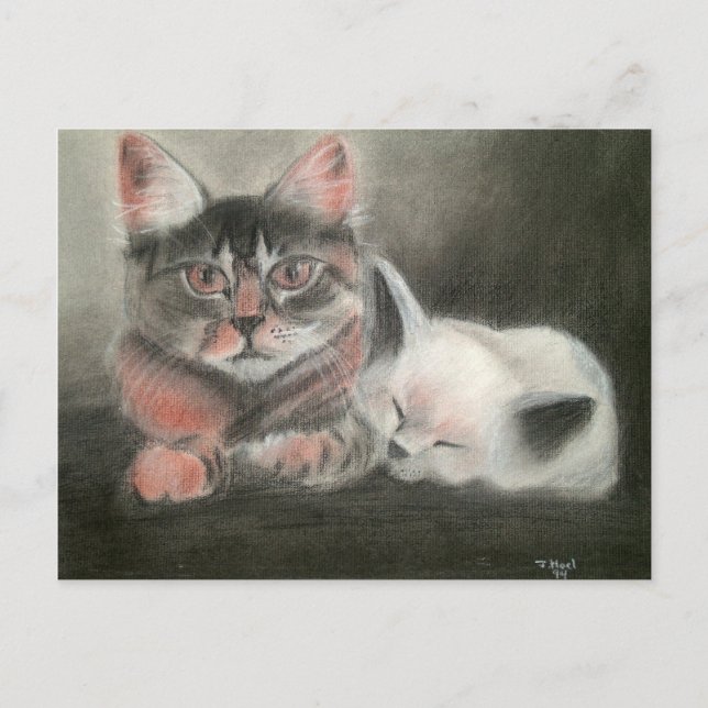 Guardian och Angel PostcardA porträtt teckning av  Vykort (Framsida)